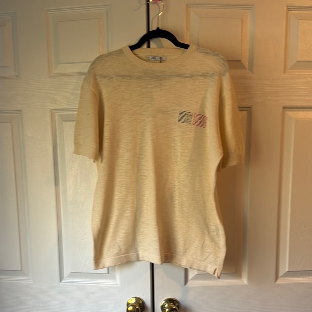 Zara NWT Men's Cream T-Shirt